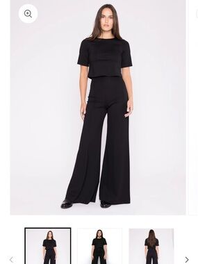 High-Waist Black Wide-Leg Trousers